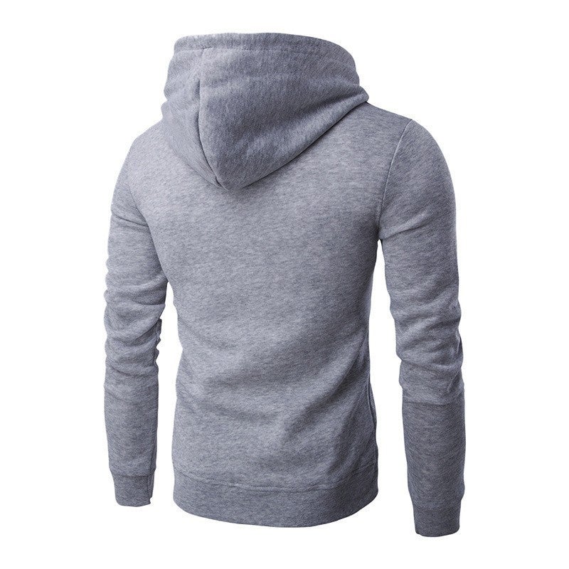 Mens Warm Sweat 2023 Hooded Zipper Sweat Mens Slim-fit Sports Leisure Sweat Mens Support Print Logo Gray - Image 3