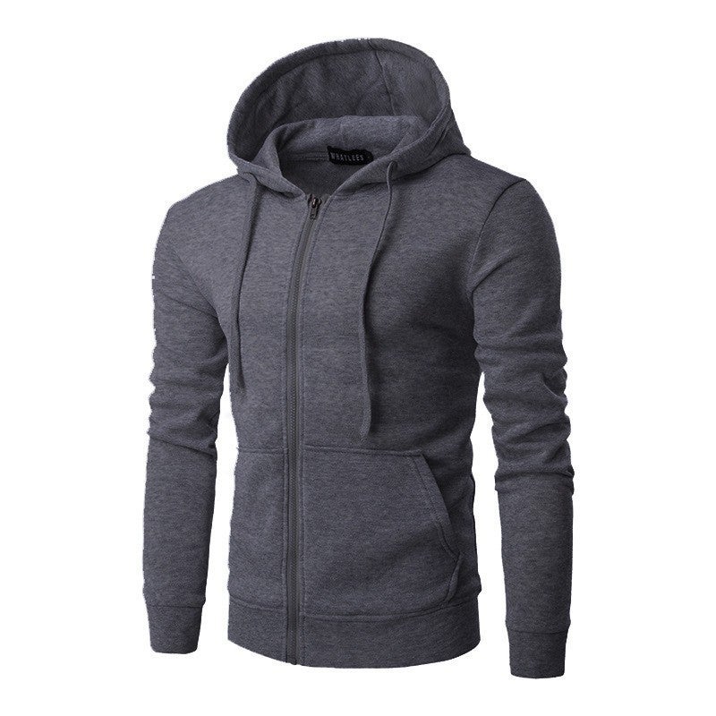 Mens Warm Sweat 2023 Hooded Zipper Sweat Mens Slim-fit Sports Leisure Sweat Mens Support Print Logo Gray - Image 5