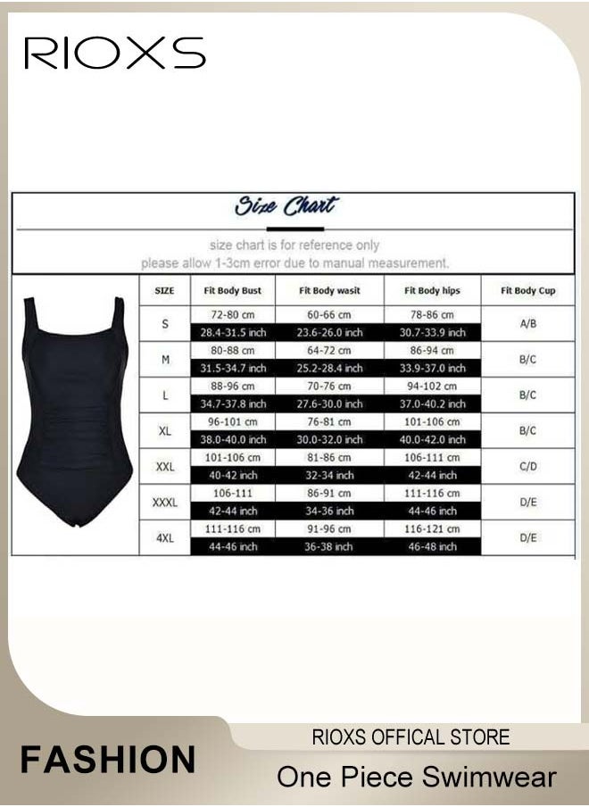 RIOXS Women's One Piece Swimwear Push Up Padded Tummy Control Bikini Swimsuit Bathing Suit  - Image 4