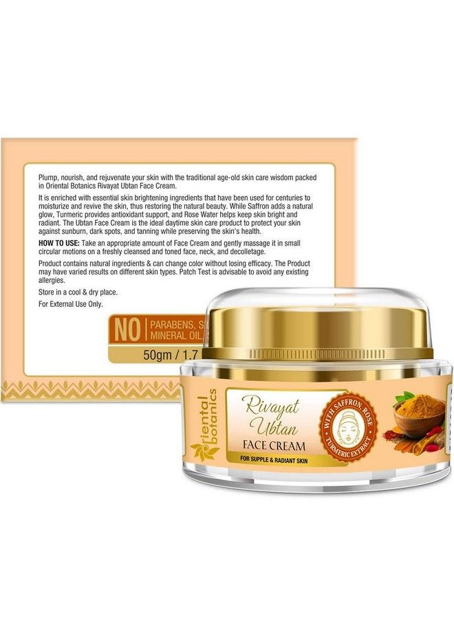 StBotanica - Oriental Botanics Rivayat Ubtan Face Cream 50 G ; Infused With Traditional Ubtan Ingredients For Naturally Glowing & Nourished Skin ; No Parabens & Sulphates ; Cruelty Free & Vegan - Image 1