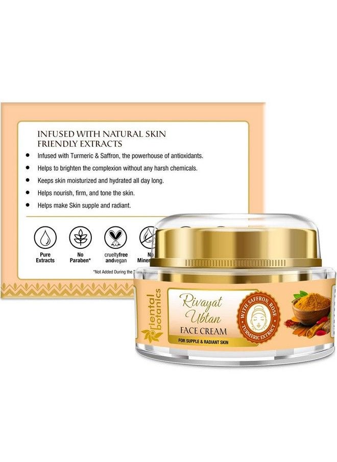 StBotanica - Oriental Botanics Rivayat Ubtan Face Cream 50 G ; Infused With Traditional Ubtan Ingredients For Naturally Glowing & Nourished Skin ; No Parabens & Sulphates ; Cruelty Free & Vegan - Image 1
