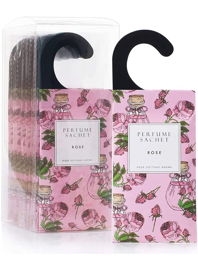 ROSE COTTAGE Large 12 Packs Rose Hanging Closet Deodorizer Air Freshener Long Lasting Scented Sachets Smell Goods for House - Image 1