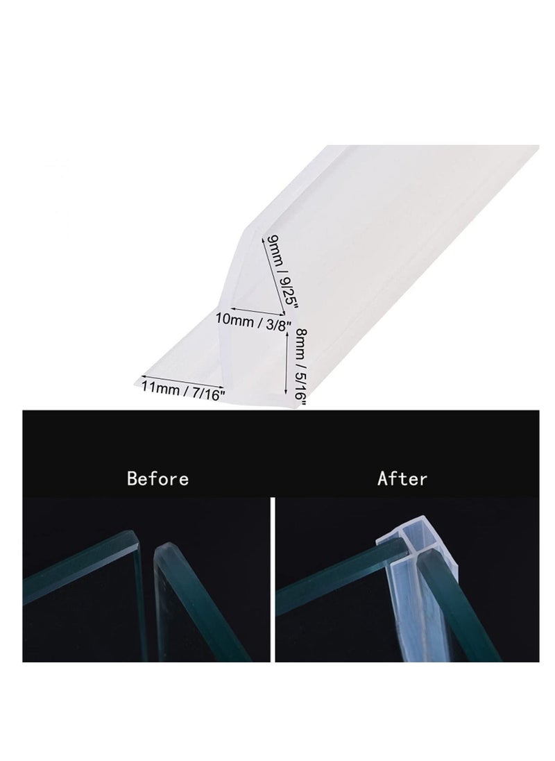 Glass Door Seal Strip, Frameless Glass Shower Door Sweep, Door Bottom Side/Corner Side Seal Strip Seal Rubber, Stop Shower Leaks and Create a Water Barrier, 10mm Thickness, 5M Length Corner Type - Image 3