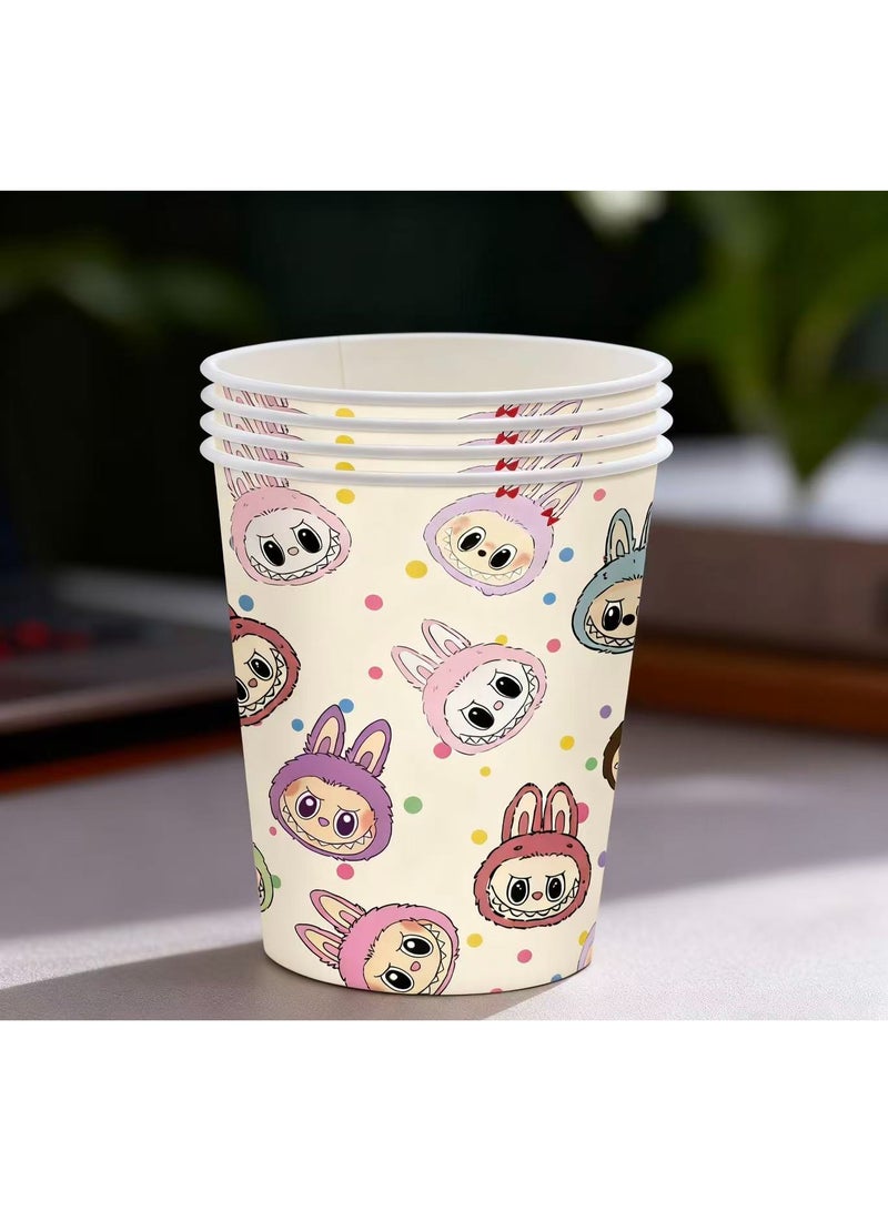 JAYATO 55pc labubu Disposable paper cups and trays tableware set children's birthday party decoration set - Image 4