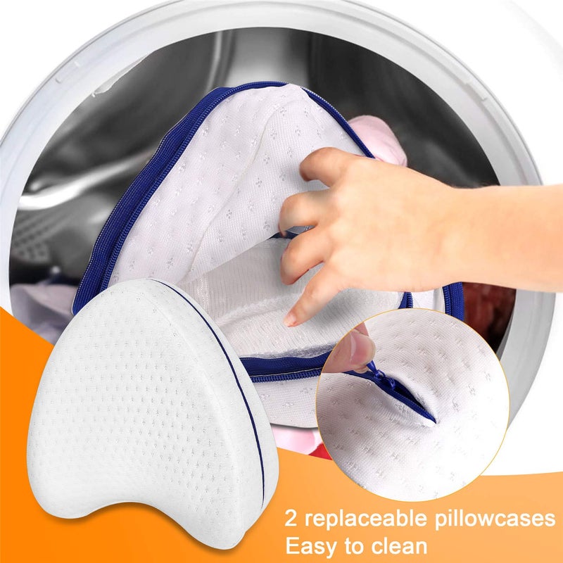 Knee Pillow For Side Sleepers, Leg Positioner Pillow, Orthopedic Leg Pillow, White Memory FoamLeg Pillow, Knee and Back Pain Side Sleeper Pillow - Image 4
