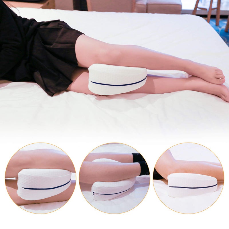 Knee Pillow For Side Sleepers, Leg Positioner Pillow, Orthopedic Leg Pillow, White Memory FoamLeg Pillow, Knee and Back Pain Side Sleeper Pillow - Image 2