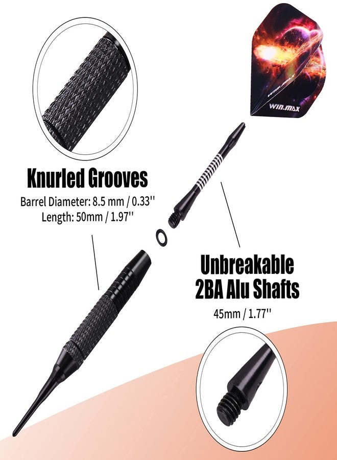 وين ماكس سهام وين ماكس البلاستيكية باللونين الأسود والفضي، 12 قطعة - Image 4