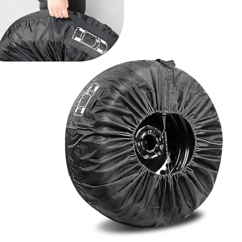 waswale 1 PC Car Tire Protector 3149 210T Oxford Cloth Sun Dustproof 1923 Spare Tire Storage Bag with Handle Four Seasons Universal Portable AntiScratch Accessories for Cars Black L - Image 1