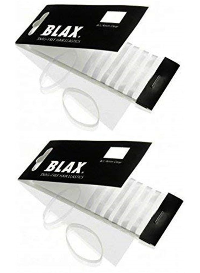 Blax CLEAR Snag-Free Hair Elastics 4mm, 8 Count (2-Pack)