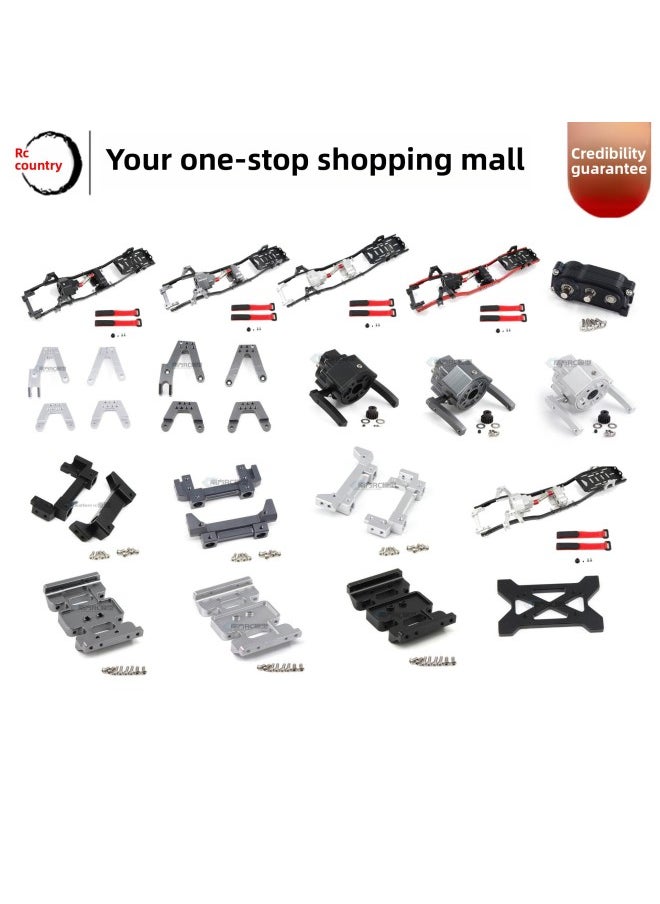 Generic Climbing Car 313mm Wheelbase Metal Frame Front Gearbox CNC Chassis SCX10 Frame Cutting-free Car Shell-Color:Gearbox Base Plate Black  - Image 3