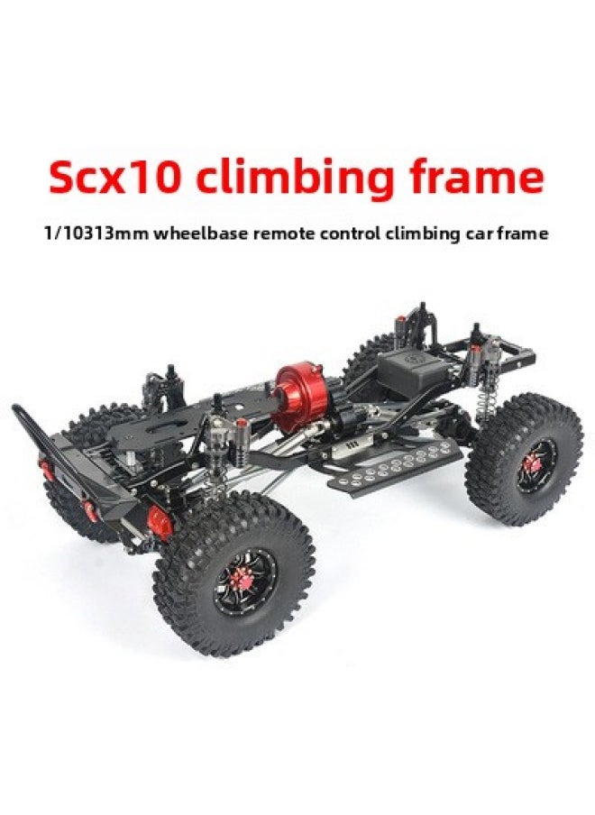 Generic Climbing Car 313mm Wheelbase Metal Frame Front Gearbox CNC Chassis SCX10 Frame Cutting-free Car Shell-Color:Gearbox Base Plate Black  - Image 2