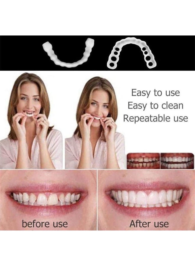 Generic TBBA 4PCS/Set Upper Lower Teeth Magic Teeth Temporary Cosmetic Teeth, for Comfort Fit, Snap On, Flex Fits Prevently Quick Dentures  - Image 2