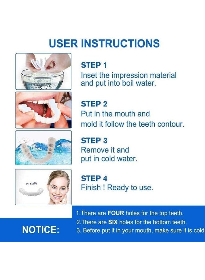 Generic TBBA 4PCS/Set Upper Lower Teeth Magic Teeth Temporary Cosmetic Teeth, for Comfort Fit, Snap On, Flex Fits Prevently Quick Dentures  - Image 5