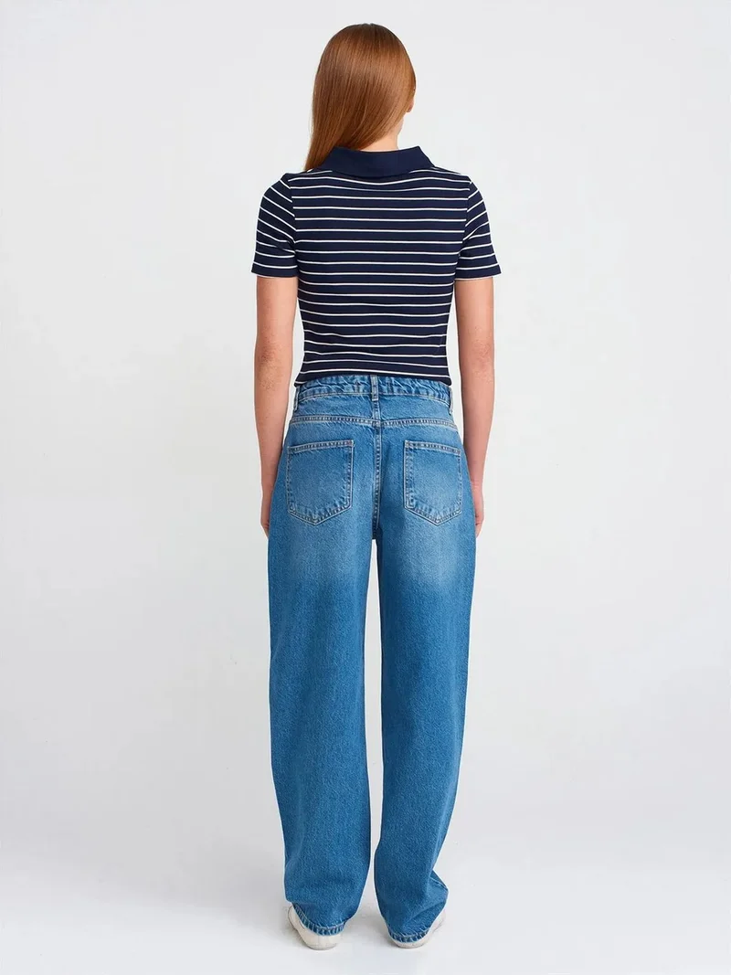 ديلفين DILVIN High-Waist Balloon Wide-Leg Jeans