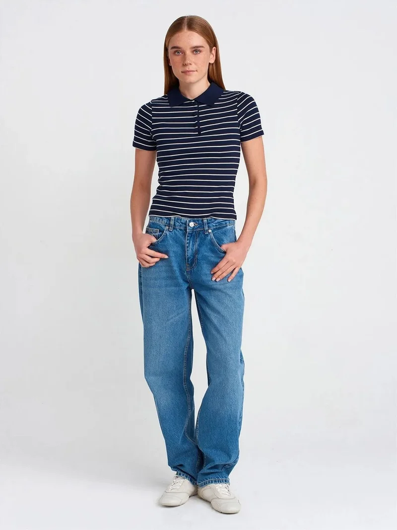 ديلفين DILVIN High-Waist Balloon Wide-Leg Jeans