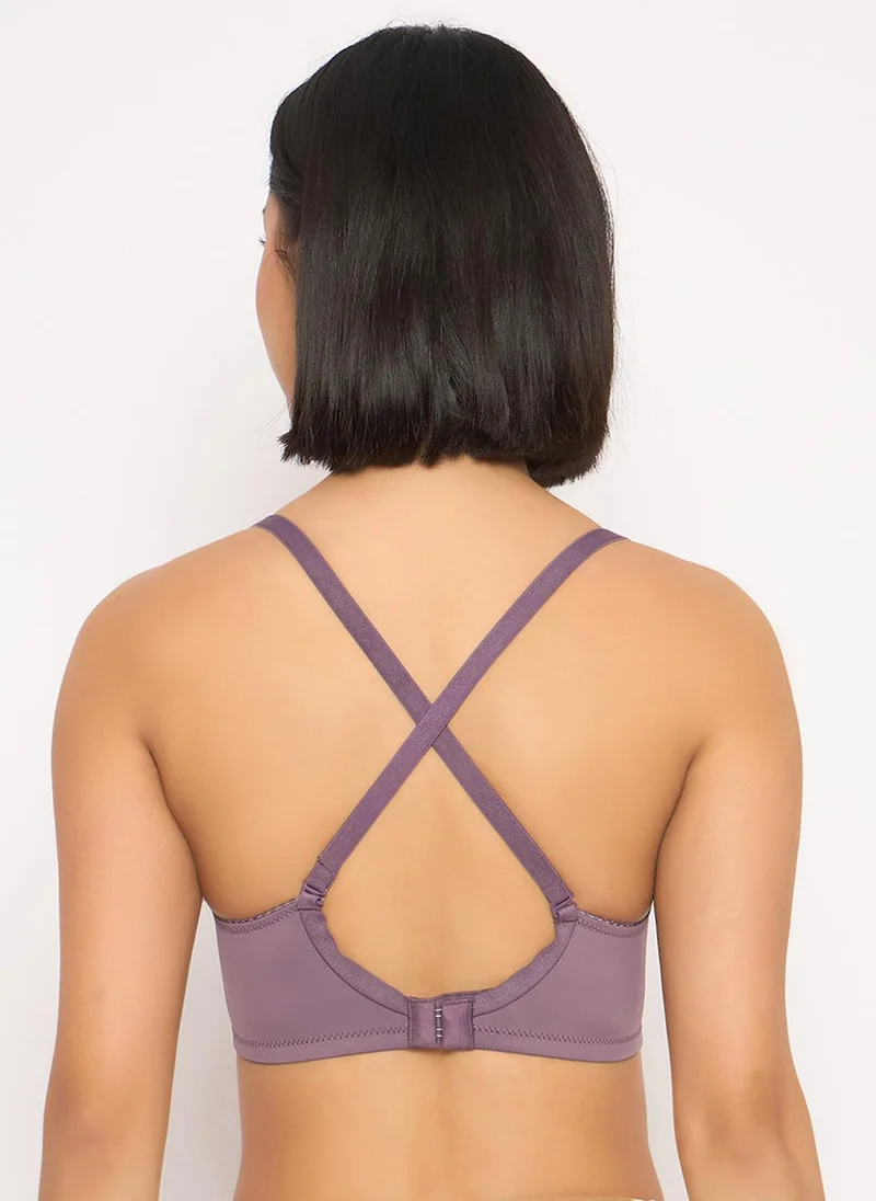 Clovia Purple Clovia Padded Non-Wired Full Coverage Multiway T-shirt Bra in Midnight Lilac for Women | Best Price UAE