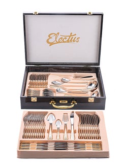 Electus 72-Piece Stainless Steel Cutlery Set Silver/Gold, Service for 12  - Image 1