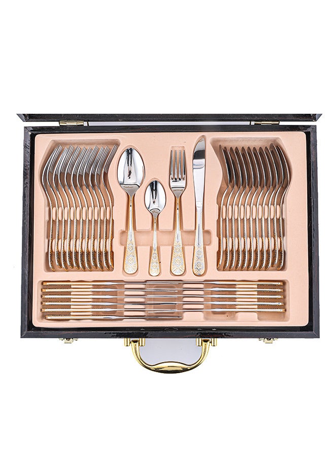 Electus 72-Piece Stainless Steel Cutlery Set Silver/Gold, Service for 12  - Image 5