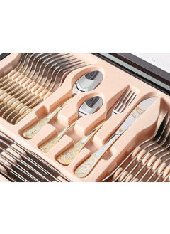 Electus 72-Piece Stainless Steel Cutlery Set Silver/Gold, Service for 12  - Image 4