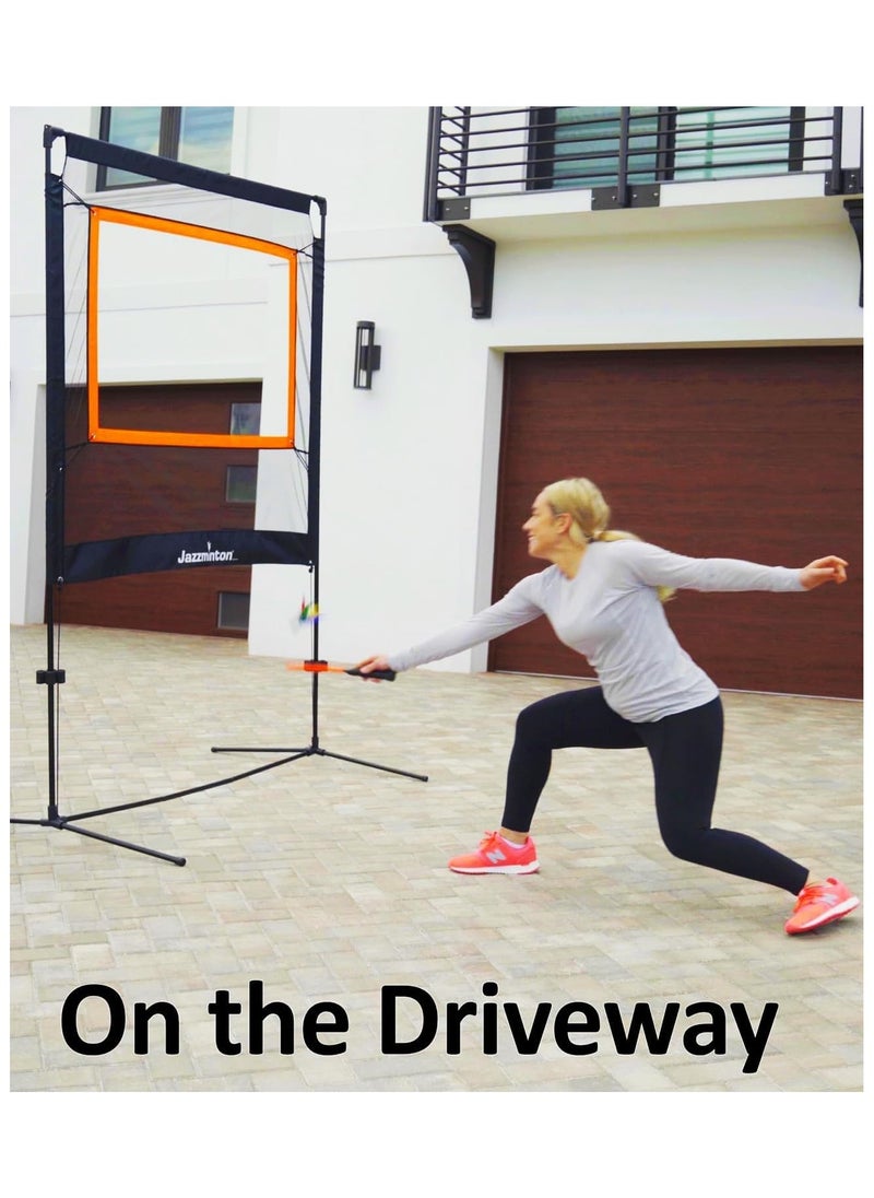 Generic - JAZZMINTON Sport Portable Game Set, Indoor & Outdoor No Boundaries Play Set with Net, 2 Paddles, 8 Birdies, Carrying Bag, Similar to Pickleball, Badminton and Tennis with A Whole New Spin On It - Image 1