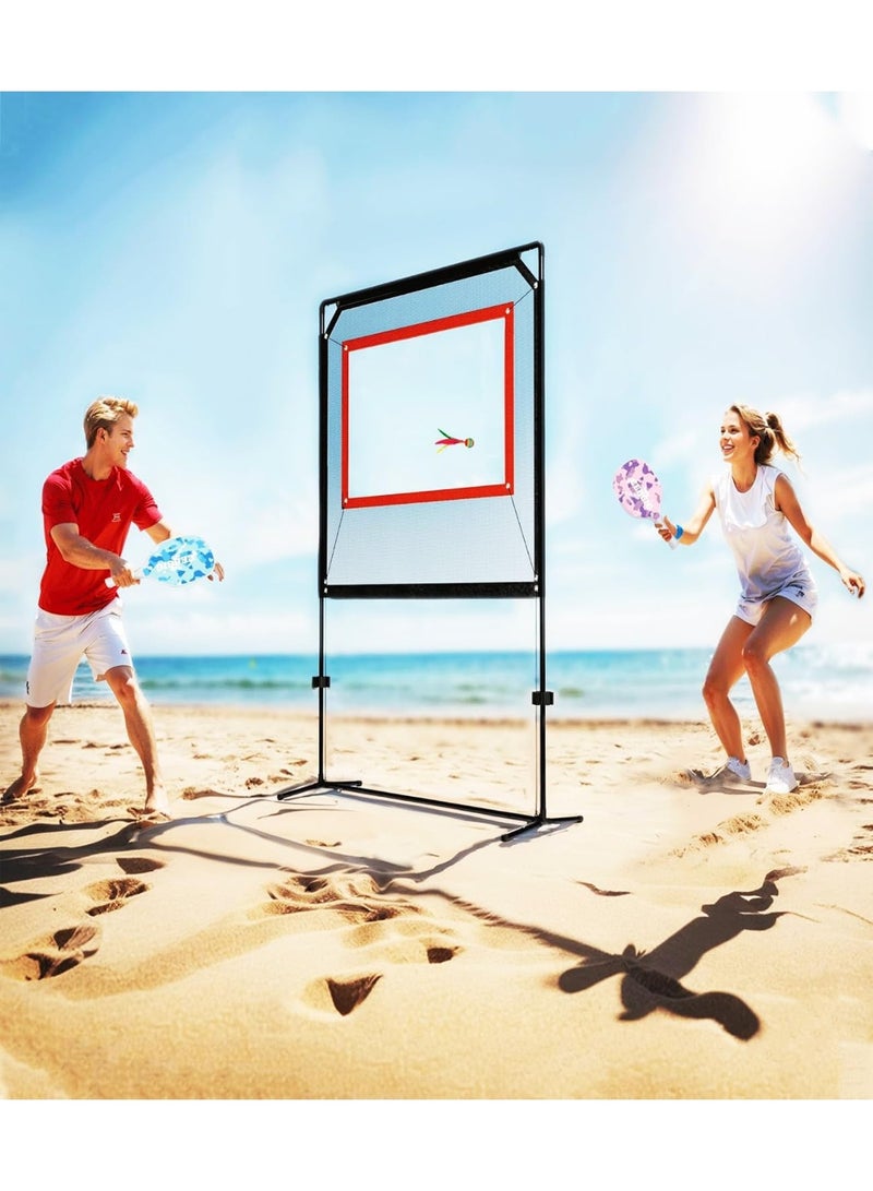 مجموعة ألعاب ADAK Sport المحمولة، مجموعة لعب بلا حدود داخلية وخارجية مع شبكة، ومضربين، و8 طيور، وحقيبة حمل، تشبه لعبة بيكلبول، وكرة الريشة، والتنس مع لمسة جديدة كليًا. - Image 4