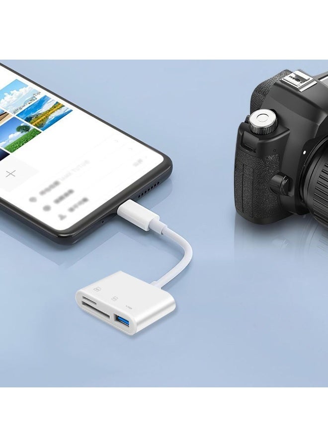 قارئ بطاقات 3 في 1 نوع C إلى SD/TF - محول USB C OTG لبطاقة ذاكرة الكاميرا، نقل بيانات سريع للهواتف المحمولة والكمبيوتر المحمول - توصيل وتشغيل - Image 5