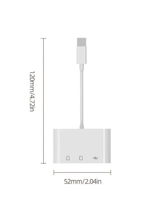 قارئ بطاقات 3 في 1 نوع C إلى SD/TF - محول USB C OTG لبطاقة ذاكرة الكاميرا، نقل بيانات سريع للهواتف المحمولة والكمبيوتر المحمول - توصيل وتشغيل - Image 2