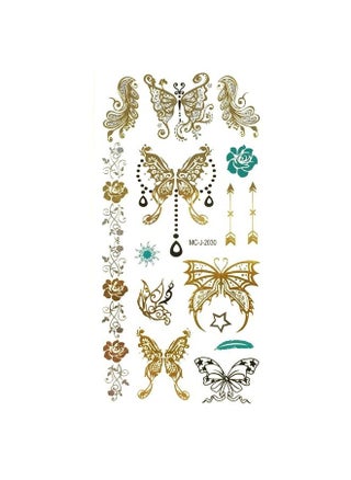 Allydrew Medium Metallic Gold Silver and Black Body Art Temporary Tattoos, Rose, Butterflies, Arrows - pzsku/Z24F8C996CFAE563F9675Z/45/_/1686644645/b7db0033-a870-49c4-b0fd-05f5bd97df92