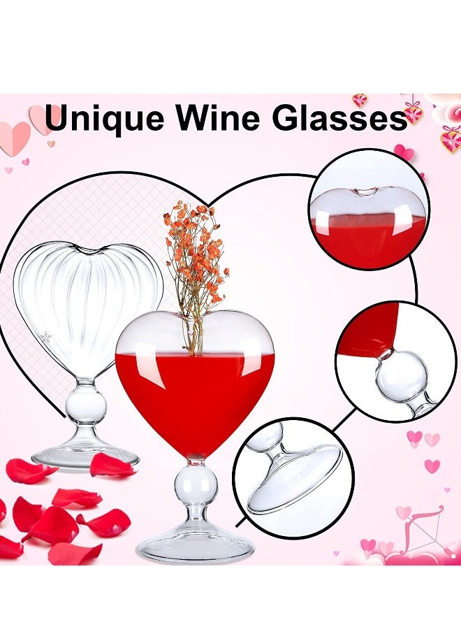 Set of 2 Creative Martini Glasses 8 oz Unique Drink Glasses Heartshaped Romantic Juice Glasses  - Image 4