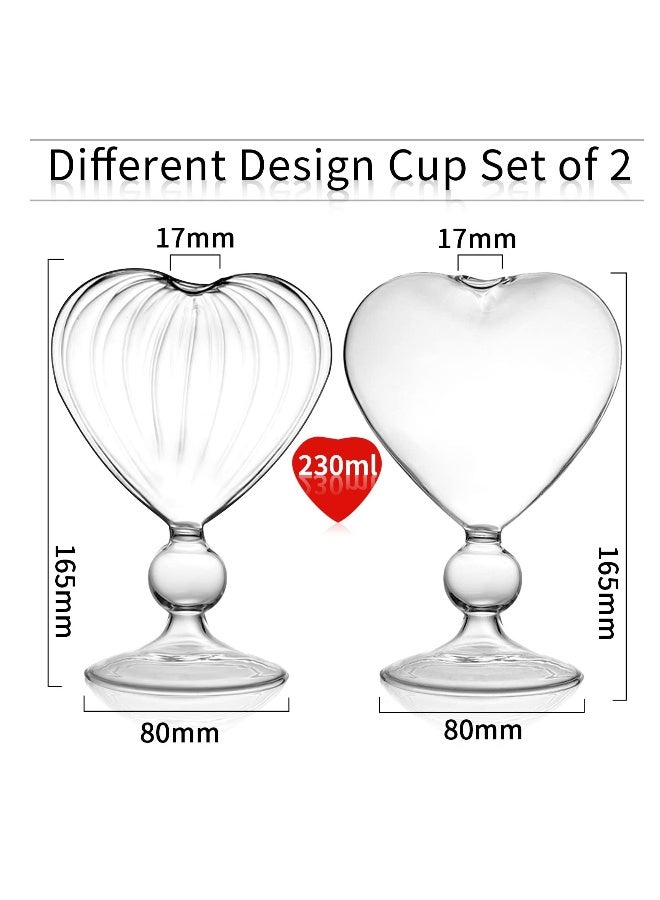 Set of 2 Creative Martini Glasses 8 oz Unique Drink Glasses Heartshaped Romantic Juice Glasses  - Image 5