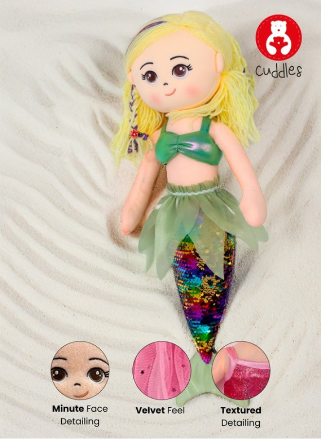 Cuddles Stuffed Blonde Mermaid Doll 50cm - Image 3