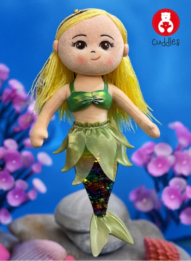 Cuddles Stuffed Blonde Mermaid Doll 50cm - Image 1