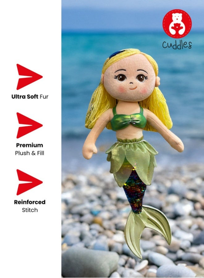 Cuddles Stuffed Blonde Mermaid Doll 50cm - Image 2