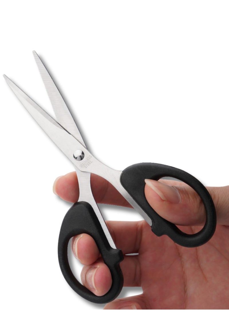 Stationery Stainless Steel Student Scissors - Black Color - Image 2