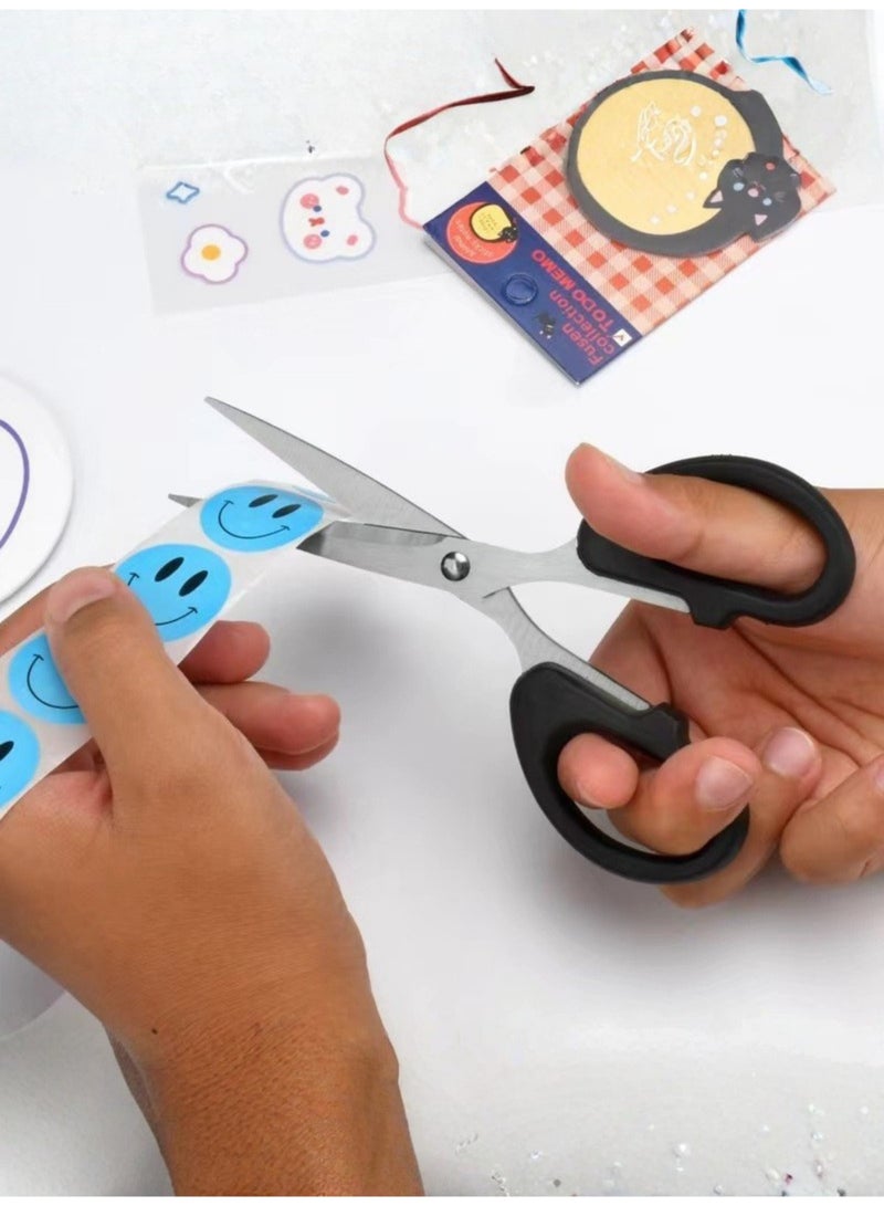 Stationery Stainless Steel Student Scissors - Black Color - Image 5