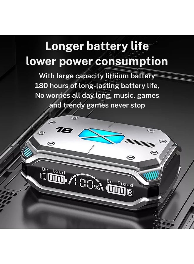 M41 Bluetooth 5.3 True Wireless Earbuds, Environment Noise Cancelling Earbuds, IPX7 Waterproof (Silver) - Image 4