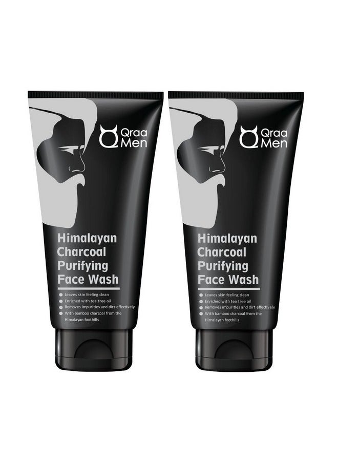 Qraa Men Himalayan Charcoal Purifying Face Wash|Pack Of 2 | For Deep Cleansing Of Pores| Removes Dirt, Controls Oil| (100Gm X 2)  - Image 1