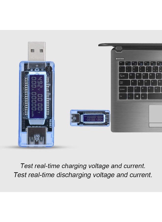 Blue Current Voltage Charger Capacity Tester USB Fast Charger Power Meter Text Voltmeter
