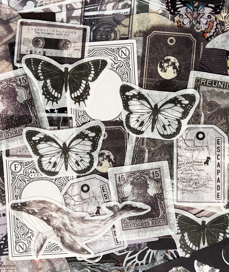 ZMLSED Vintage Ephemera Scrapbook Stickers,100 Pieces Star Universe Bundle Junk Journal Kit Supplies Material Paper Pack Decorative Aesthetic for Craft Art Bullet Junk Journal Planner Collage Album - Image 3
