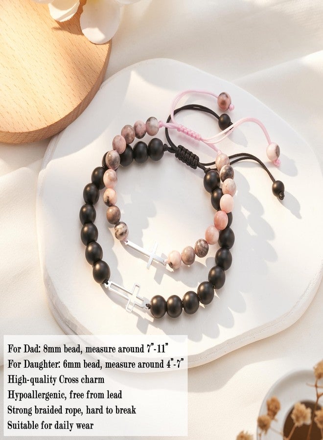 Tarsus Fathers' Day Gifts - Cross Bead Bracelets for Dad and Daughter - Image 3