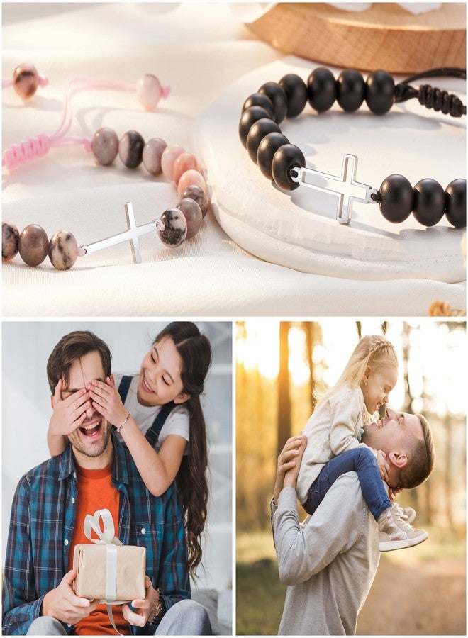 Tarsus Fathers' Day Gifts - Cross Bead Bracelets for Dad and Daughter - Image 4