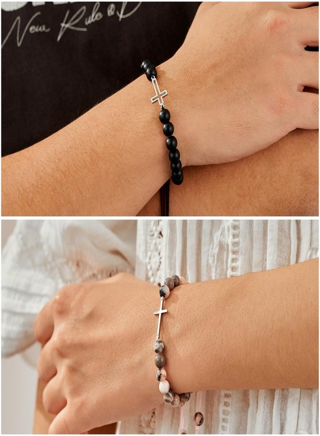 Tarsus Fathers' Day Gifts - Cross Bead Bracelets for Dad and Daughter - Image 2