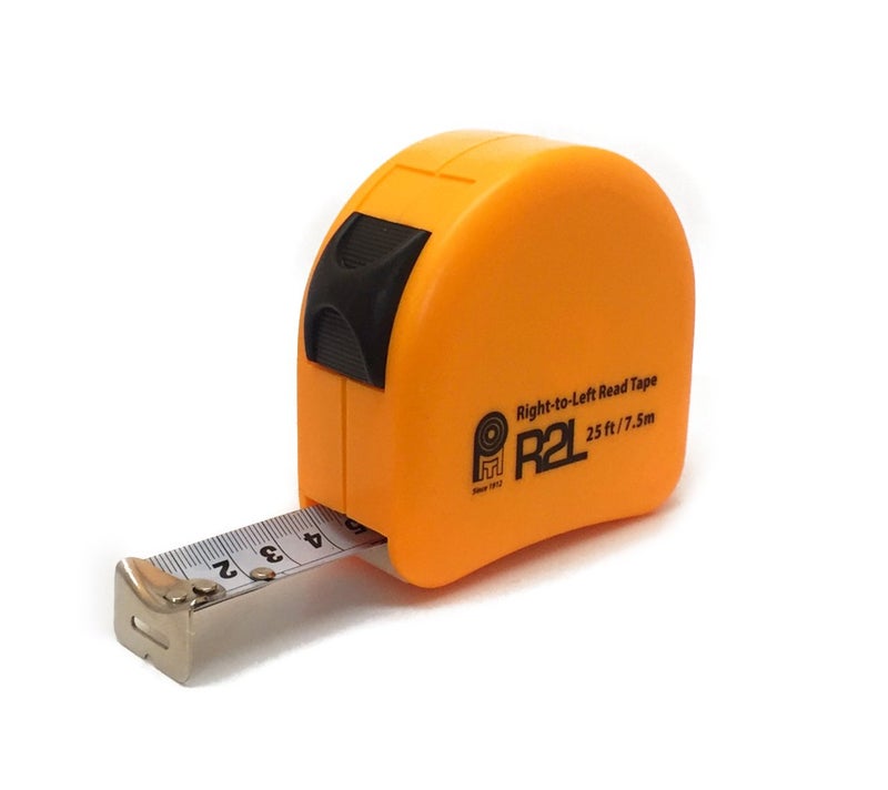 PERFECT MEASURING TAPE Left Handed Tape Measure with Right-to-Left Read - Measurement Reading Made Easy - Steel Hi-Visibility Orange Tape Measure 25ft/7.5m (Model RL-02) - Image 1