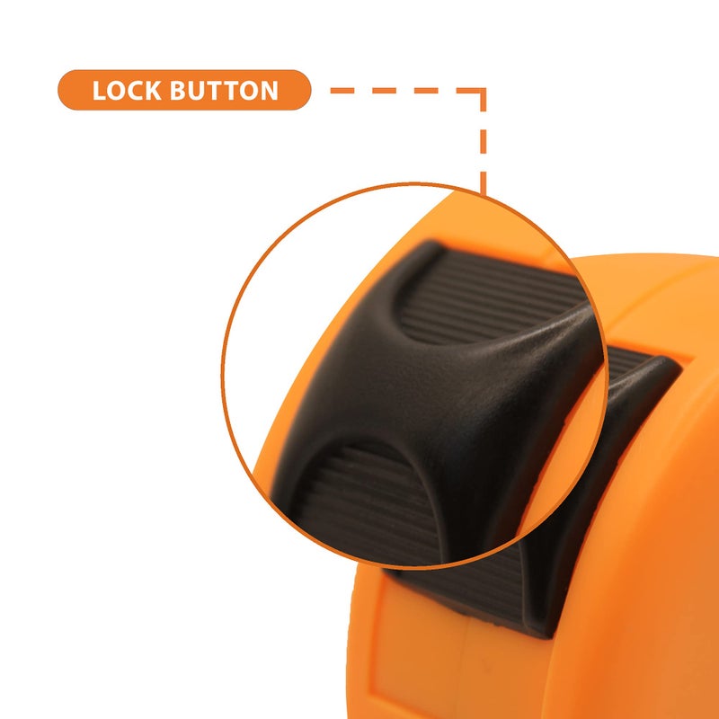 PERFECT MEASURING TAPE Left Handed Tape Measure with Right-to-Left Read - Measurement Reading Made Easy - Steel Hi-Visibility Orange Tape Measure 25ft/7.5m (Model RL-02) - Image 4