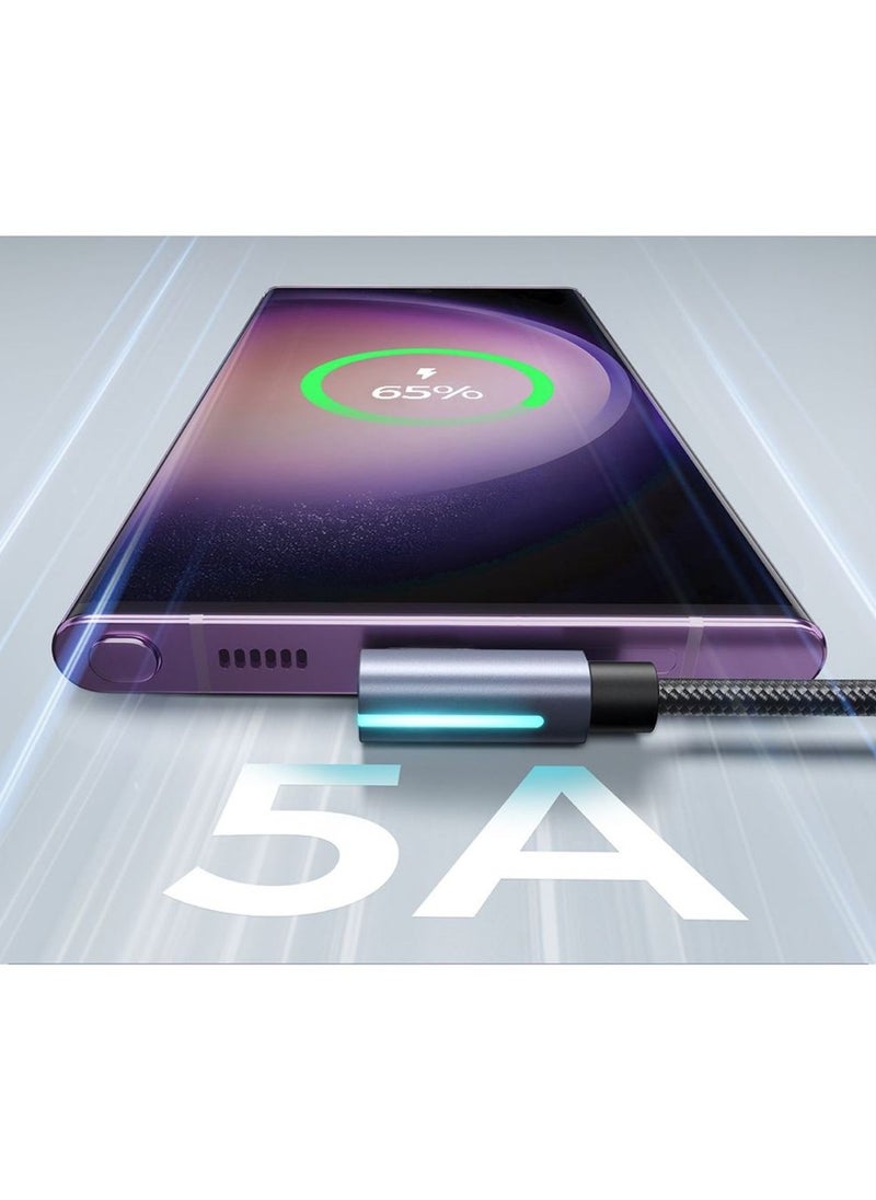 Protect Protect S-CC100 Type C to Type C Right Angle Fast Charging Data Cable 100W 1.2M Black  - Image 3