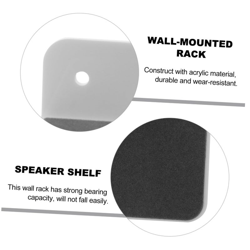 White Wall Mount Speaker Shelf Multi Functional Storage Rack - Image 4