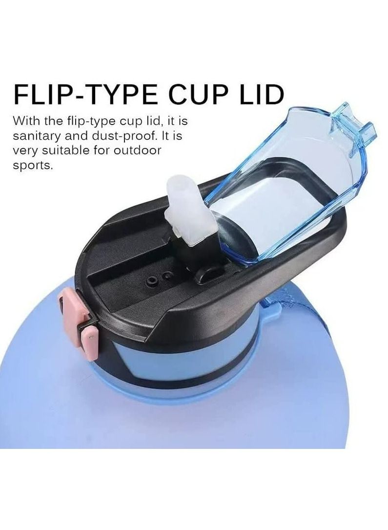 LIMOS 1 Gallon Sports Water Bottle Motivational with Time Marker & Straw Leak  - Image 5