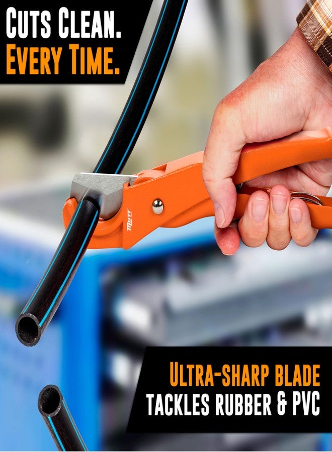 AMERICAN MUTT TOOLS أداة قطع أنابيب PEX الاحترافية من Mutt Tools - قاطع أنابيب ومواسير شديد التحمل بمقاس من 1/8 بوصة إلى 1 بوصة للسباكة - يقطع أنابيب PEX وPVC وCPVC والأنابيب البلاستيكية والخراطيم المطاطية - مجموعة أدوات السباكة الدقيقة الأساسية - Image 5