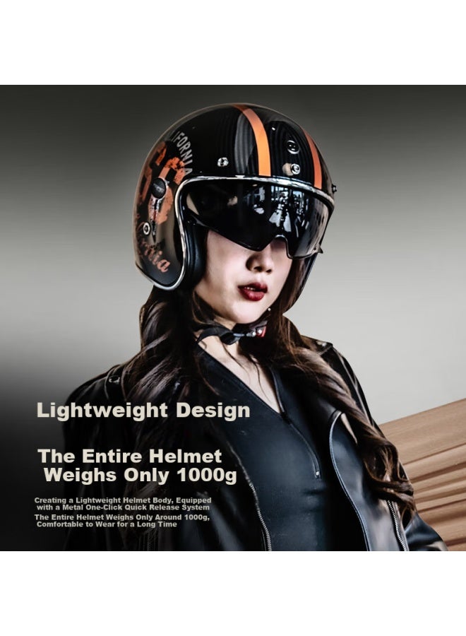 Torc Retro Helmet T587 Carbon Fiber Motorcycle Helmet, Safety Helmet For Men And Women, Riding All Seasons, 3/4 Helmet - Image 5