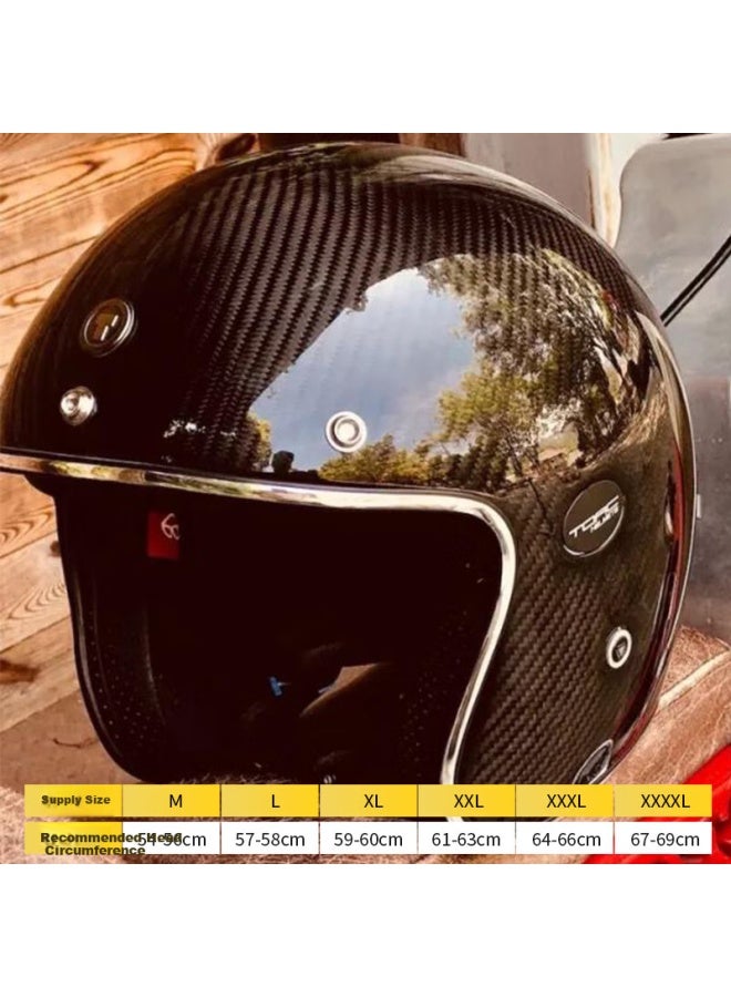 Torc Retro Helmet T587 Carbon Fiber Motorcycle Helmet, Safety Helmet For Men And Women, Riding All Seasons, 3/4 Helmet - Image 1